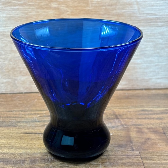Cobalt Blue 4” Lowball Stemless Cocktail Martini Glass Party Fancy Cup - Picture 4 of 4